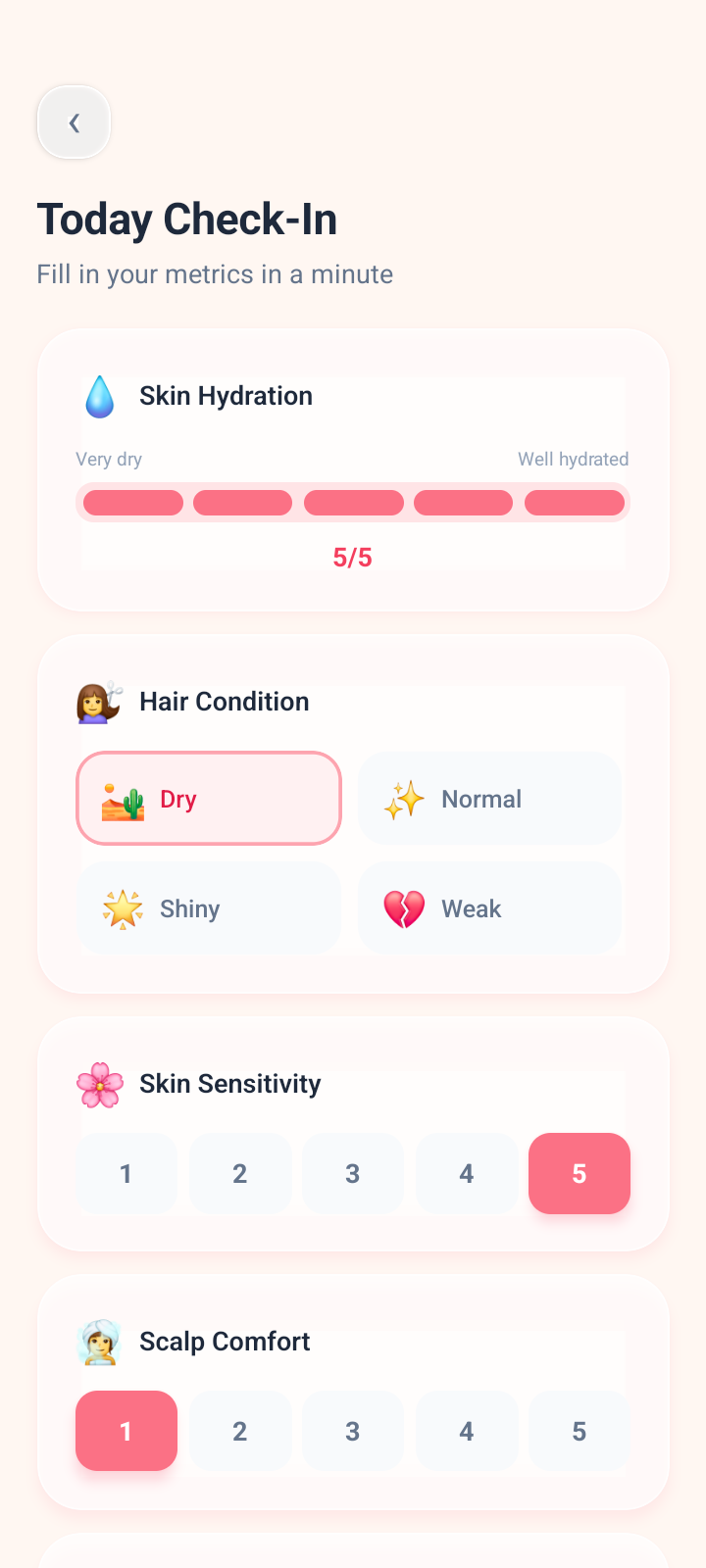 Radiant Dashboard daily check-in